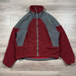 Men’s Vintage Marmot Red Vented Pits Full Zip Fleece Jacket Size M